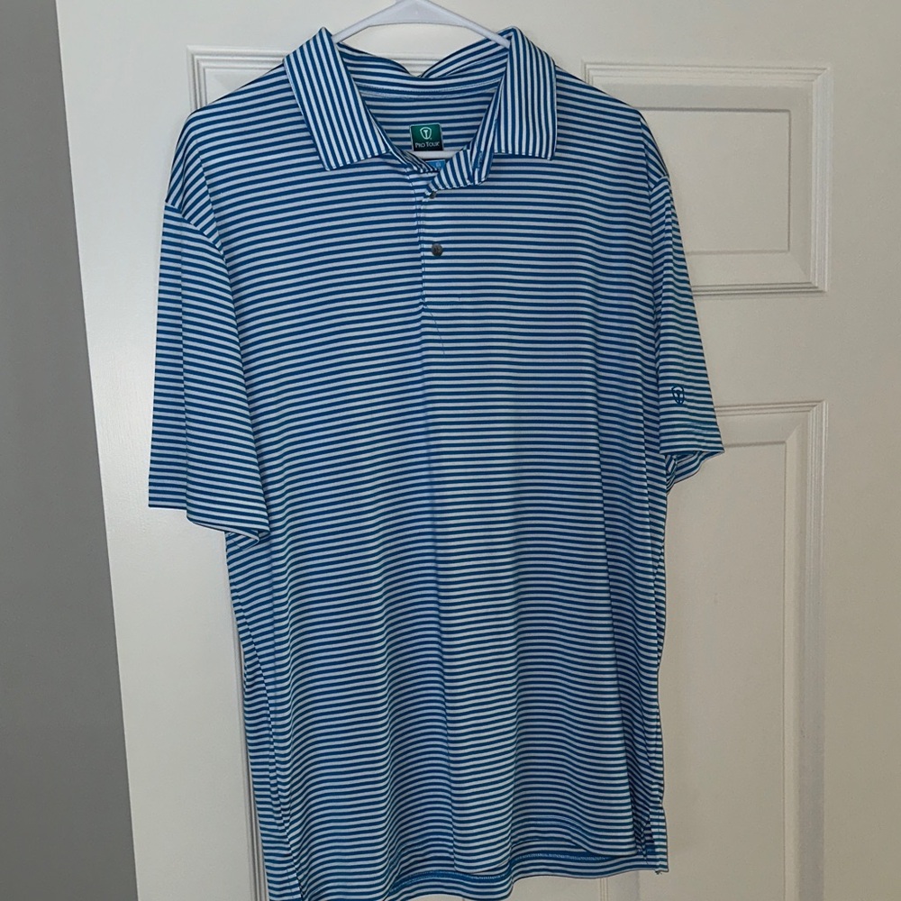Classic Blue Striped Polo Shirt